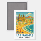 Oude Las Palmas Gran Canaria Canteras Beach Magneet (Voorkant / Achterkant)
