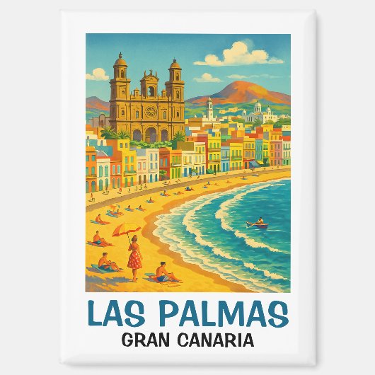 Oude Las Palmas Gran Canaria Canteras Beach Magneet (Voorkant)