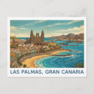 Oude Las Palmas, Gran Canaria Panoramisch Uitzicht Briefkaart