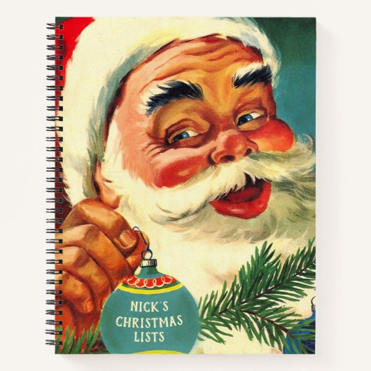 Oude, Laughing Santa Kerstmannen Lists Notitieboek (Voorkant)