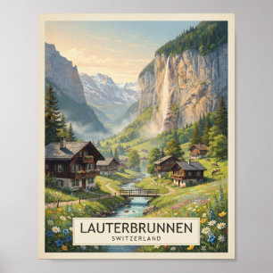 Oude Lauterbrunnen Zwitserland Reiseposter Poster