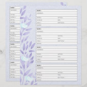 Oude lavendel adresboekpagina (Voorkant / Achterkant)