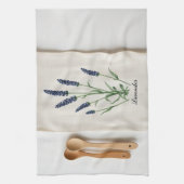 Oude lavendel botanische aquarel linnen theedoek (Verticaal)