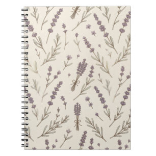 Oude lavendel botanische bloemenschrift notitieboek