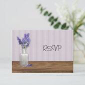 Oude Lavendel Bruiloftsreceptie RSVP Fles Kaart (Staand voorkant)
