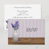 Oude Lavendel Bruiloftsreceptie RSVP Fles Kaart (Voorkant / Achterkant)