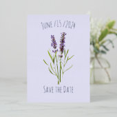 Oude lavendel - eenvoudige bloemen - save the date folie uitnodiging (Staand Voorkant)