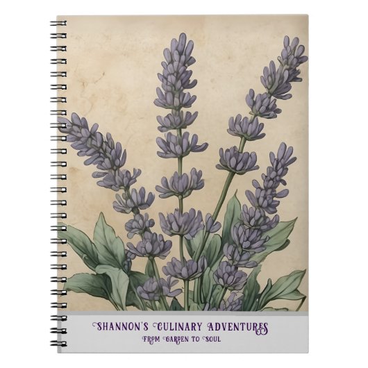 Oude Lavendel Kruiden Keuken Notitieboek (Voorkant)