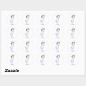 Oude lavendel paarse baby shower stickers (Vel)