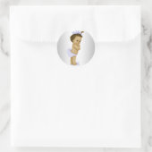 Oude lavendel paarse baby shower stickers (Tas)