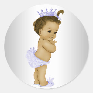Oude lavendel paarse baby shower stickers