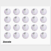 Oude lavendel paarse baby shower stickers (Vel)