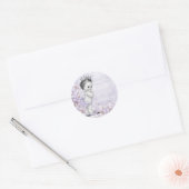 Oude lavendel paarse baby shower stickers (Envelop)