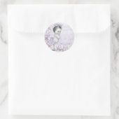 Oude lavendel paarse baby shower stickers (Tas)