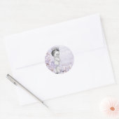 Oude lavendel paarse baby shower stickers (Envelop)