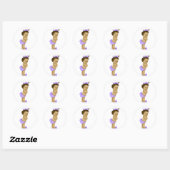 Oude lavendel paarse baby shower stickers (Vel)