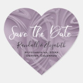 Oude Lavendel vegen streken "Save the Date" Hart Sticker (Voorkant)