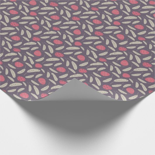 OUDE LAVENDER EN CINNAMON SATIN CUSTOTER EASTER CADEAUPAPIER (Hoek)