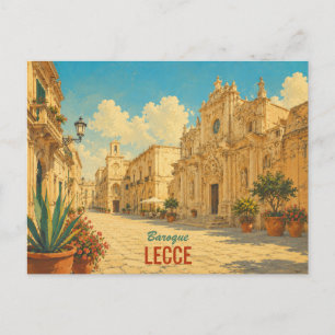 Oude Lecce Italië - Puglia Barok Reizen Kunst Feestdagenkaart