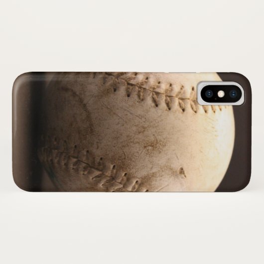 Oude leder-honkbal met krassen Case-Mate iPhone case (Achterkant (horizontaal))