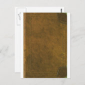 oude lederboekomslag briefkaart (Voorkant / Achterkant)