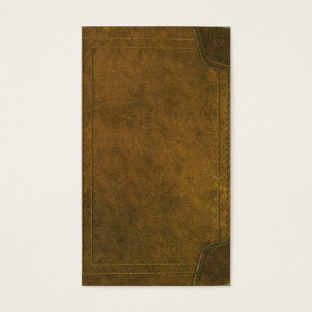 oude lederboekomslag visitekaartje (Voorkant)