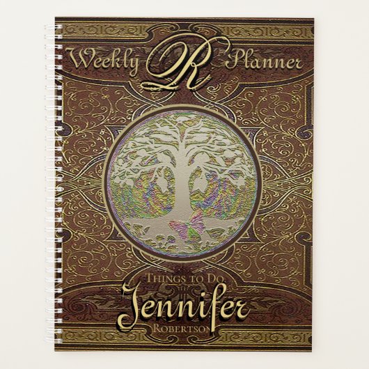 Oude  lederen boekenblik planner (Voorkant)