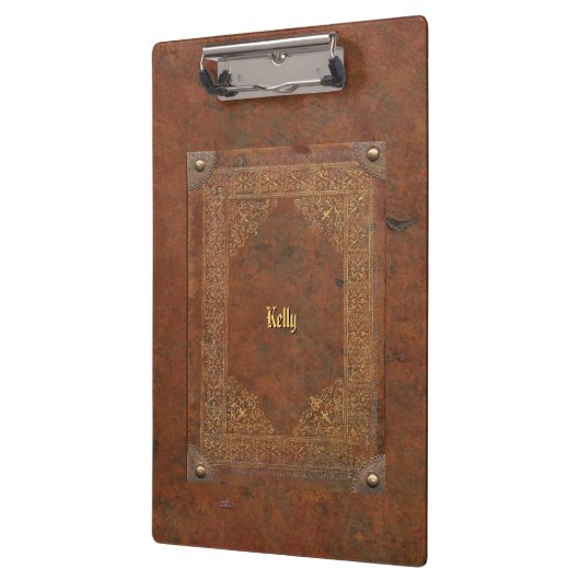 Oude lederen look (aanpasbaar) klembord (Links)