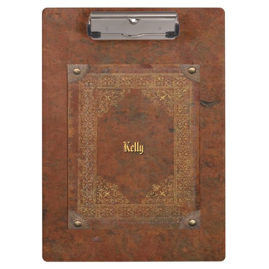 Oude lederen look (aanpasbaar) klembord (Voorkant)