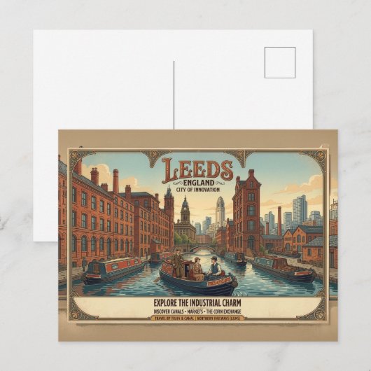 Oude Leeds Engeland Reisposter Briefkaart (Voorkant / Achterkant)