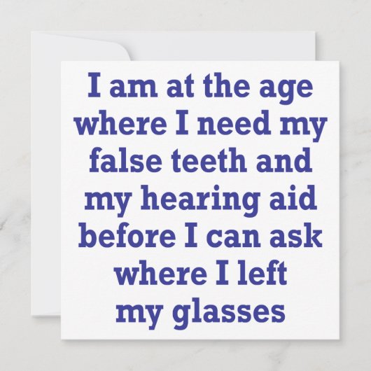 Oude leeftijd: False Teeth, Hearing Aid and Lost G Kaart (Voorkant)