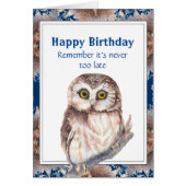 Oude leeftijd Funny Birthday Cute Little Owl Bird (Voorkant)