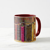 Oude leergebonden boeken Mok (Voorkant rechts)