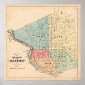 Oude leeskaart PA (1877) Poster (Voorkant)