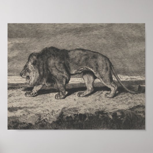 Oude leeuw kaart poster (Voorkant)