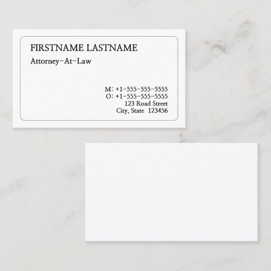 Oude, legale professionele Visitekaartje (Voorkant / Achterkant)