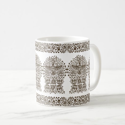 Oude legende: Reuzenvogel en Tribal Tenten Koffiemok (Voorkant rechts)