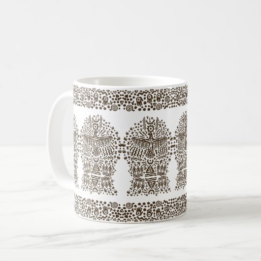 Oude legende: Reuzenvogel en Tribal Tenten Koffiemok (Voorkant links)