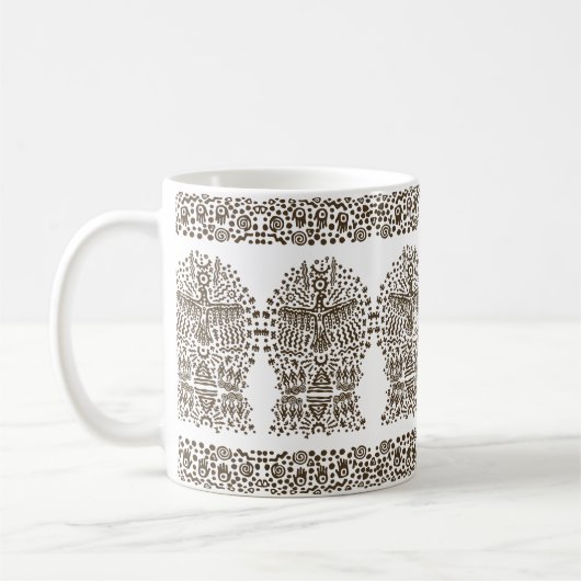 Oude legende: Reuzenvogel en Tribal Tenten Koffiemok (Links)