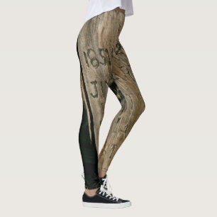 Oude Leggings van de gravemarkering Wooden
