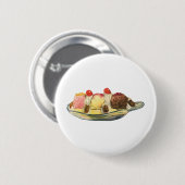 Oude lekkernijen Bananasplitsperziken Ronde Button 5,7 Cm (Voorkant /achterkant)