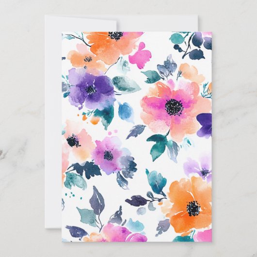 Oude lenteduintuin aquarel bloemmotief feestdagenkaart (Voorkant)