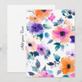 Oude lenteduintuin aquarel bloemmotief feestdagenkaart (Voorkant / Achterkant)