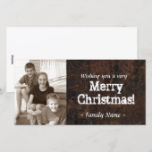 Oude Leren Foto Kerstkaart (Voorkant / Achterkant)