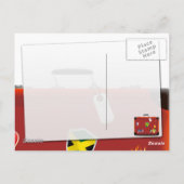 Oude leren koffer briefkaart (Achterkant)