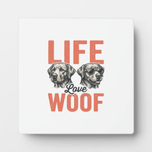 Oude Leven Liefde Woof Hond Grafisch Ontwerp_1 Fotoplaat