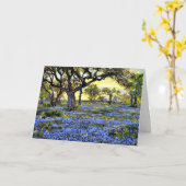 Oude levende eik- en blauwbonnenbomen kaart (Gele Bloem)