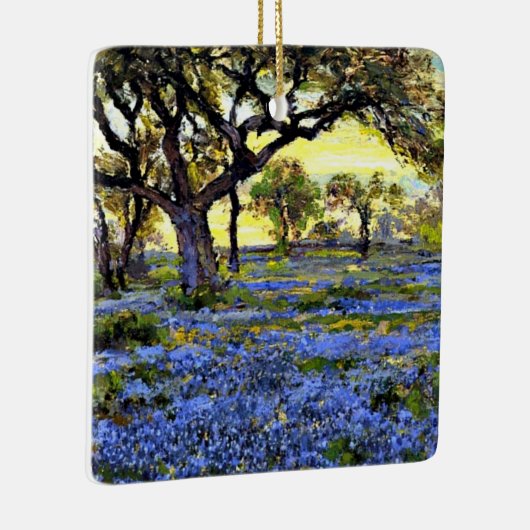 Oude levende eik- en blauwbonnenbomen keramisch ornament (Rechts)