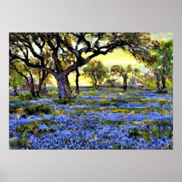 Oude levende eik- en blauwbonnenbomen - Onderdonk- Poster