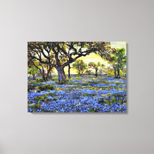 Oude levende eik- en blauwebels - Onderdonk Canvas Afdruk (Voorkant)